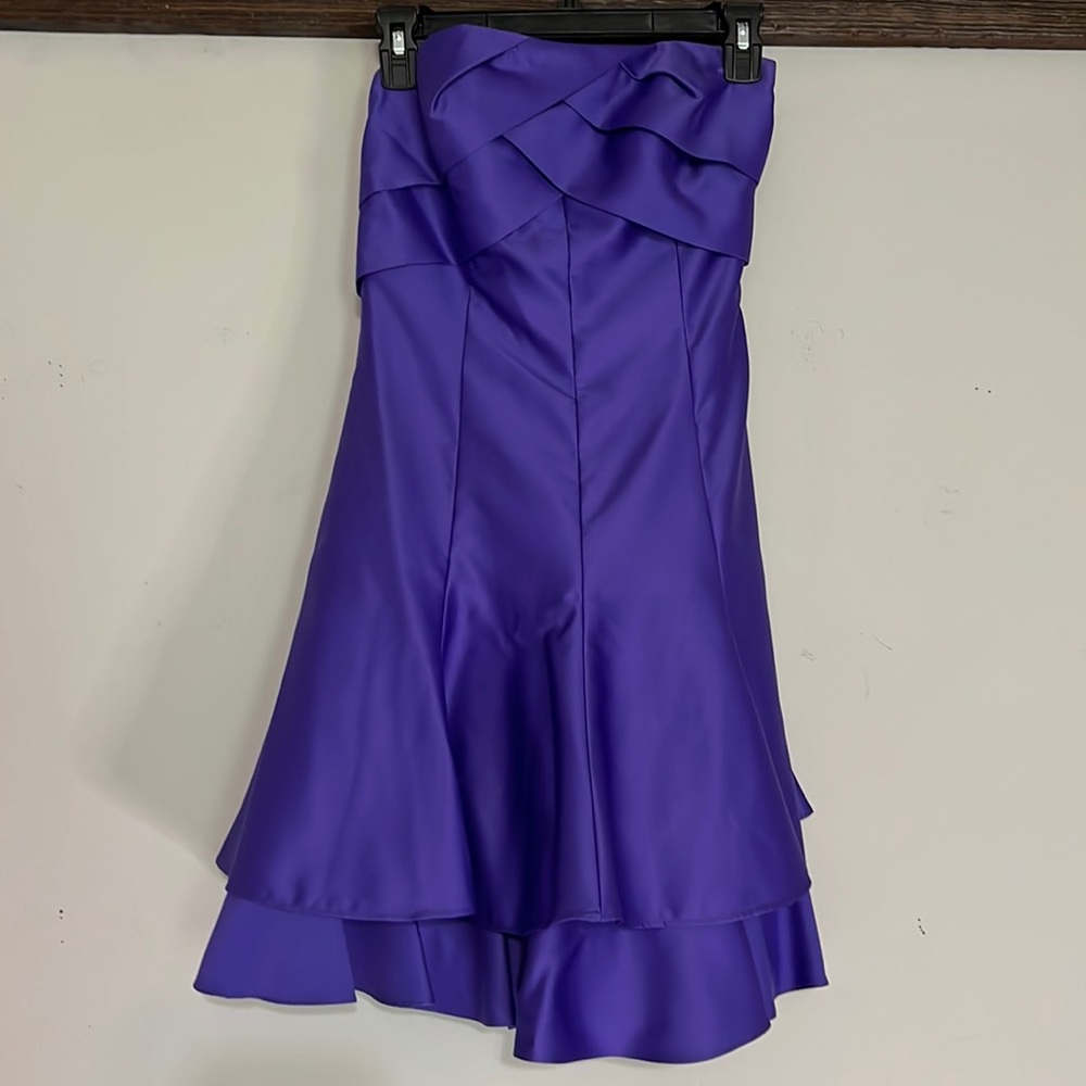 Purple Strapless Cocktail Dress